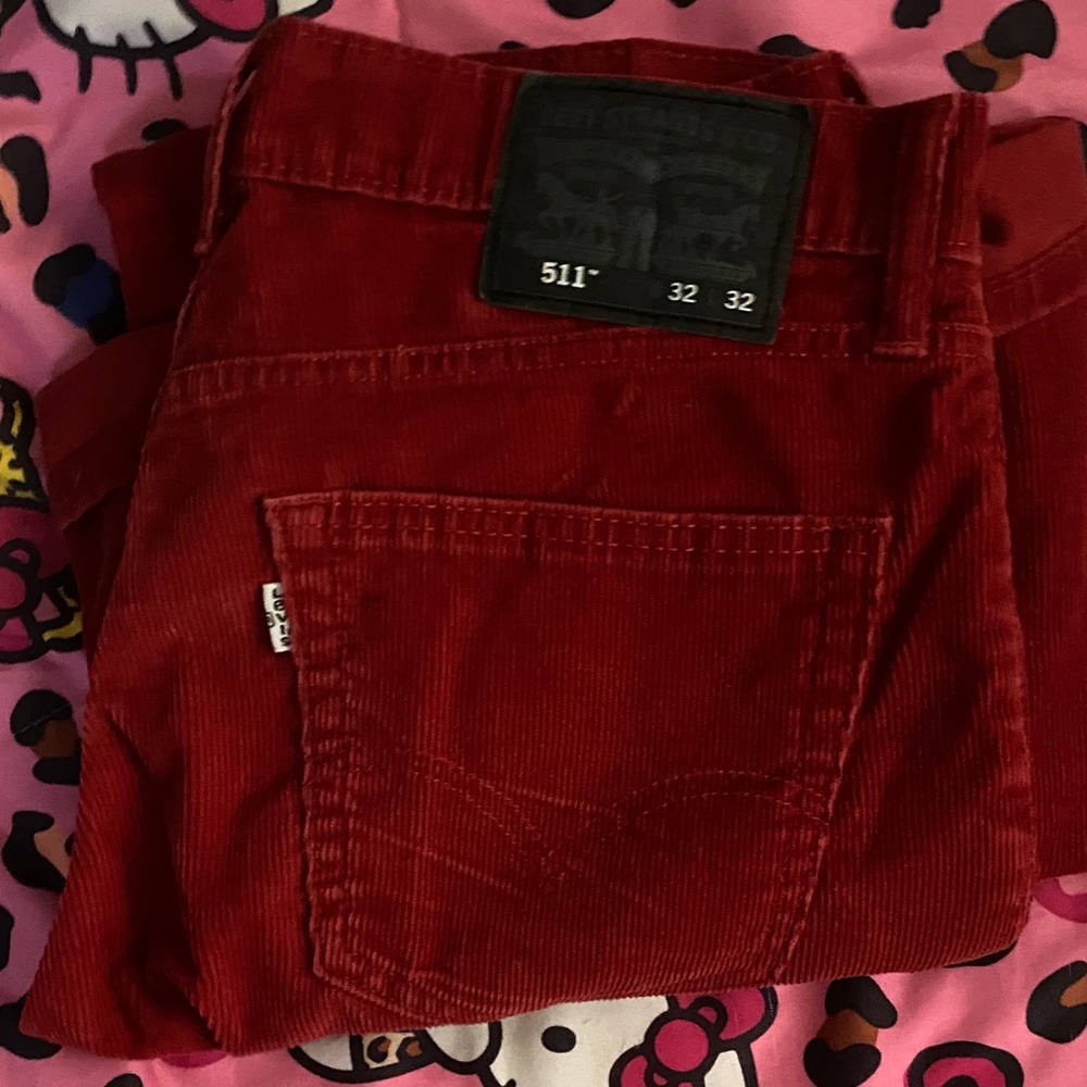 Levi's Vibrant Red Corduroy Jeans